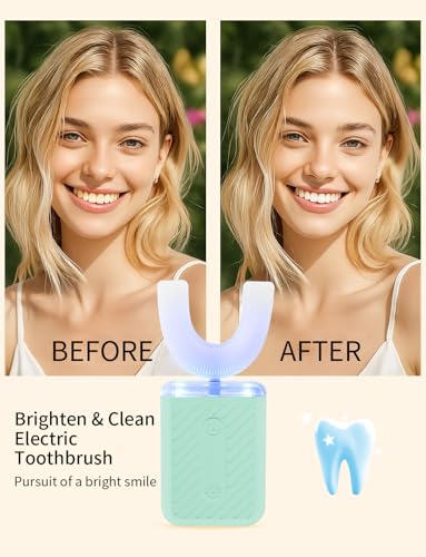 Image of U-Shaped Electric Toothbrush for Adults, Electric Toothbrush with IPX7 Waterproof, ultrasonic Toothbrush