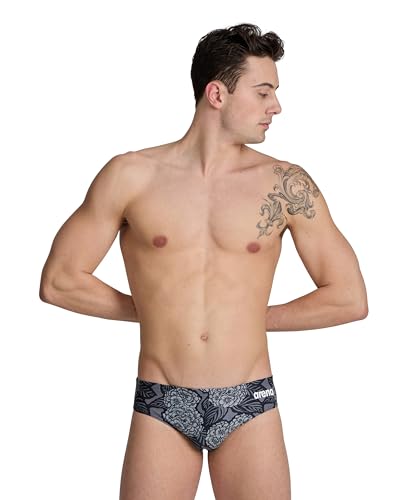 ARENA Men's Hydrangea Bouquet Swim Briefs - Athletic Training Swimwear for Men Competition and Racing Swimsuit