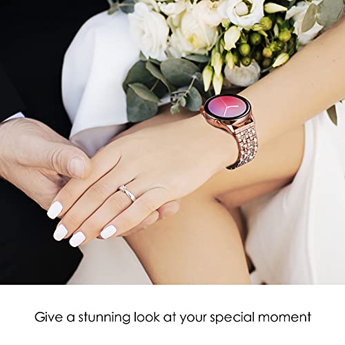 V-Moro Compatible With Galaxy Watch 4/5 Band 40Mm 44Mm 20Mm Sparkly Bling Diamond Metal Strap Wristband For Samsung Galaxy Watch 5 Pro 45Mm/Watch 4 Classic(42/46Mm)/Active 2(40Mm/44Mm) Women #TOP5