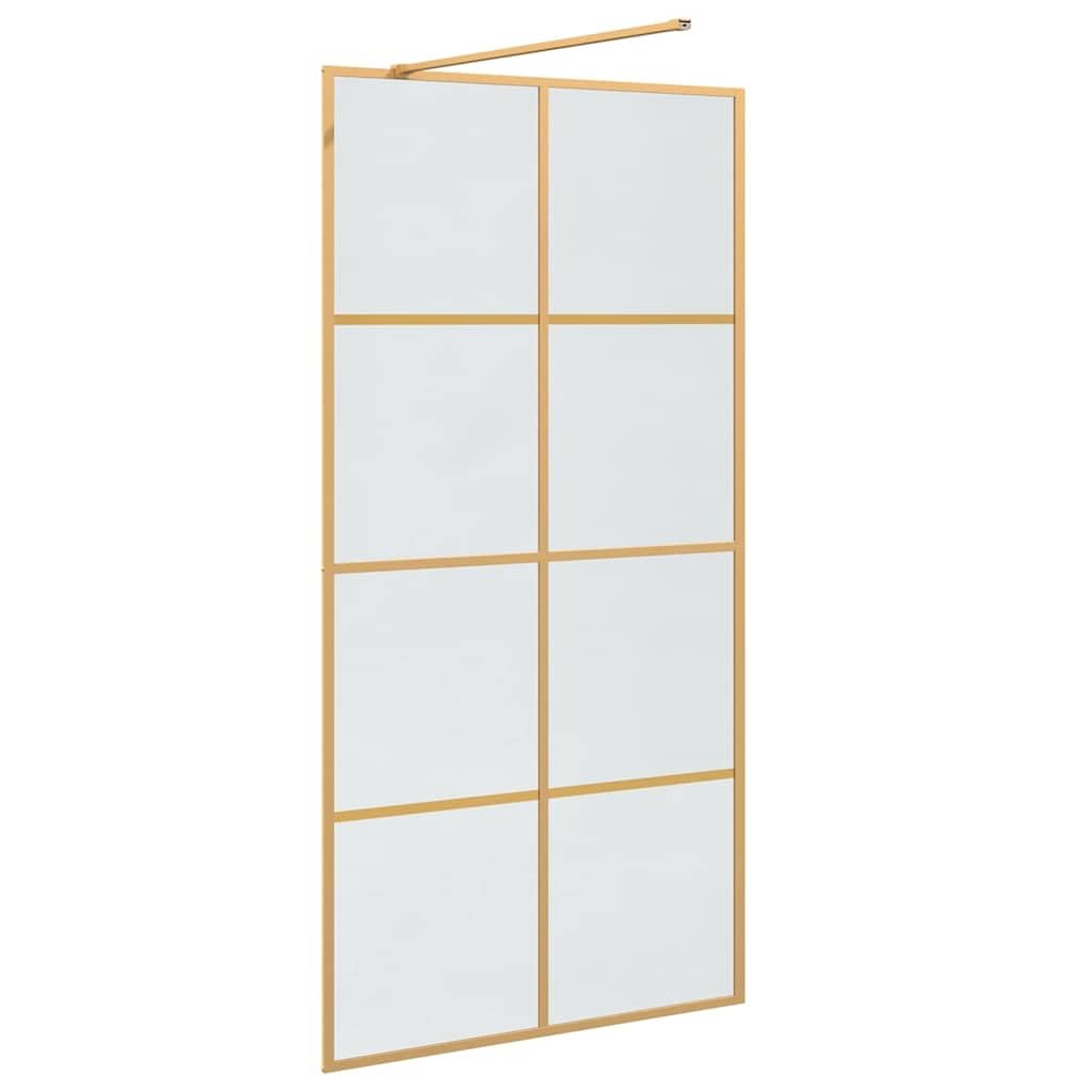 vidaXL Parete Doccia Walk-in Oro 100 x 195 cm vetro temperato