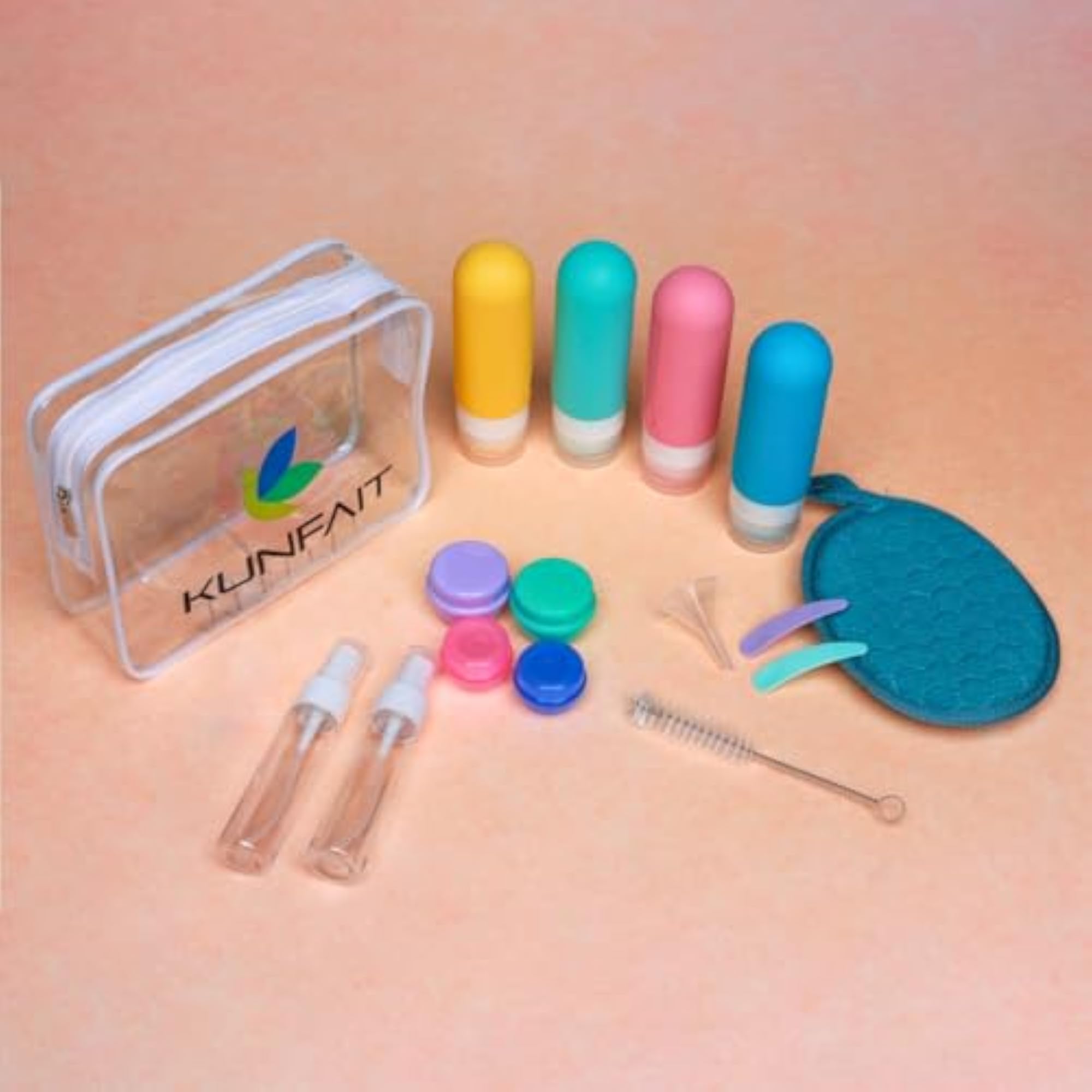 16 Pack Mini Bottles & Containers Travel Size Toiletries Set