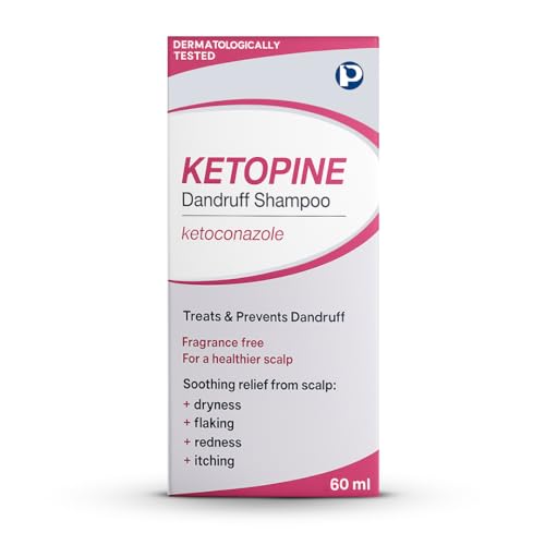 Ketopine Ketoconazole 2% Medicated Shampoo, Clinically Proven Anti-Dandruff Treatment for Dry, Flaky, Itchy Scalp, Seborrheic Dermatitis & Psoriasis, 60ml