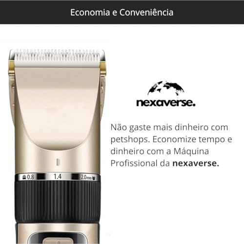 Máquina de Tosa Pets Profissional Kit Silenciosa Aparador com Lâminas Precisas e com Altura Ajustáve