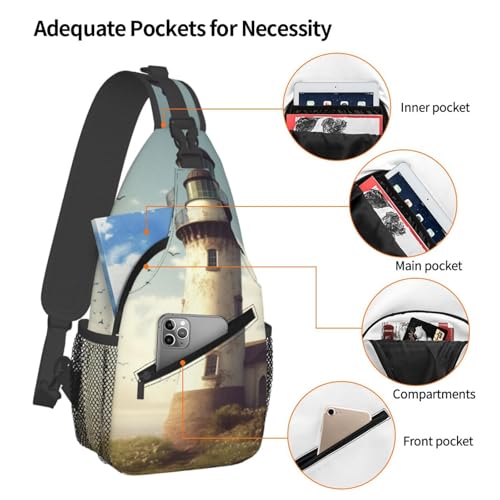 Bolso cruzado casual Old Lighthouse para hombre y mujer miniatura 4