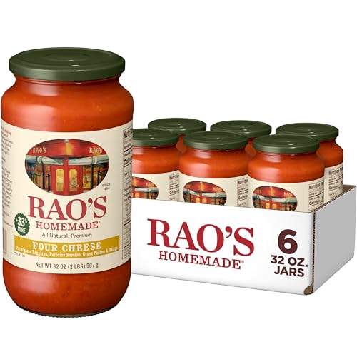 Rao's Homemade Four Cheese Sauce Made with Italian Tomatoes, 32 oz (Pack of 6)
