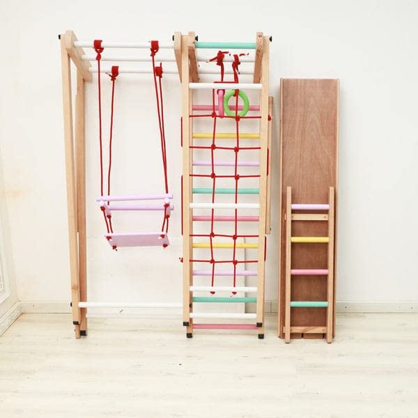 Image of Ariro Jungle Gym Ultimate | Multicolor & Can Hold Upto 90 kg | Boosts Child Confidence & Keeps Child Fit | for Both Girl and Boy | Made with Wood | 40000 Grams | It is Strong, Sturdy and Durable