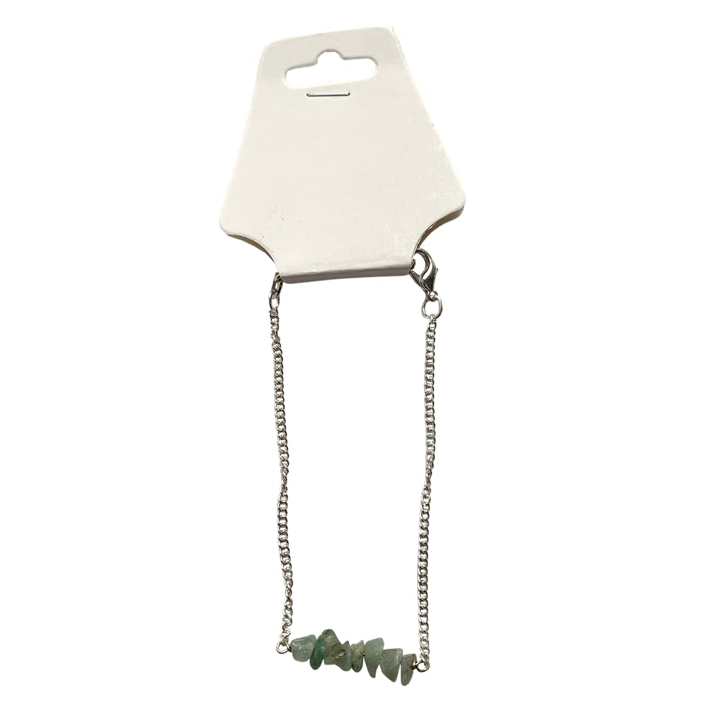 VIE Silver Chain Chips Bracelet, Green Aventurine, One