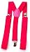 Mens / Womens One Size Suspenders Adjustable- Neon Pink