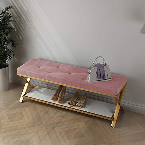 Tabouret de canapé élégant avec étagère à chaussures intégrée