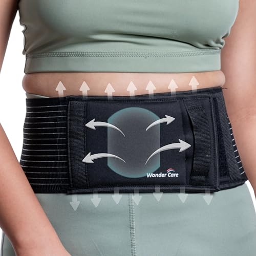 Image of Wonder Care Polyester, Umbilical Black Hernia Belt Pain Relief Support Brace With 1 Removable Compression Pad For Men & Women (Xxl)