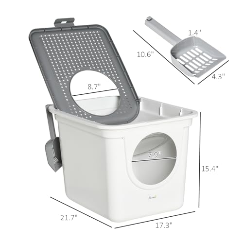 Arenero para gato cubierto PawHut con tapa y pala miniatura 7