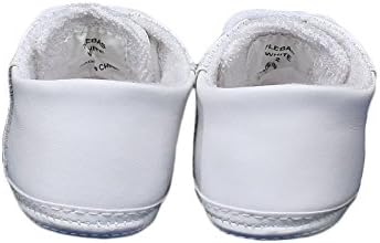 Baby Boys All White Genuine Leather Saddle Oxford Crib Shoe with Perforations - 4 | Image 4