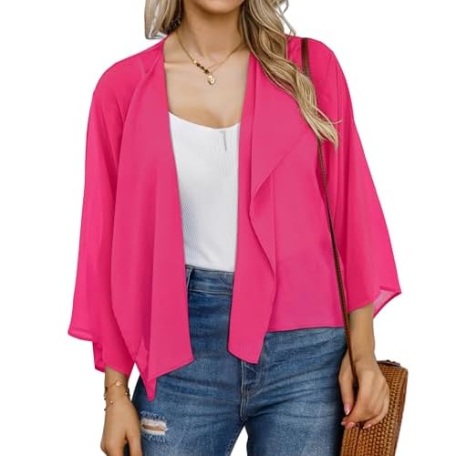 Womens Short Shrugs Summer Tops Kimono Cardigans Chiffon Bolero Jackets