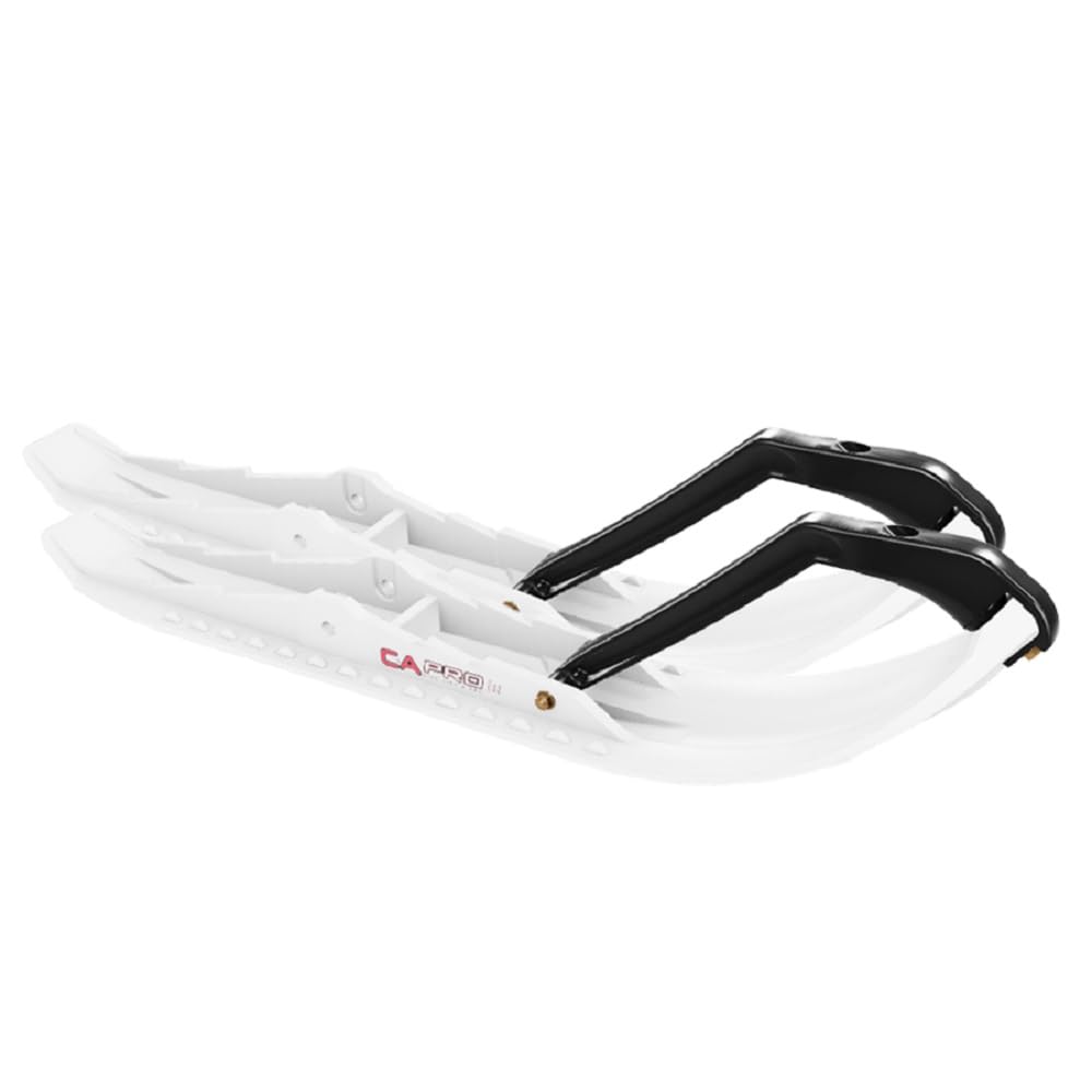 C&A Pro White TMX Snowmobile Skis w/ 4