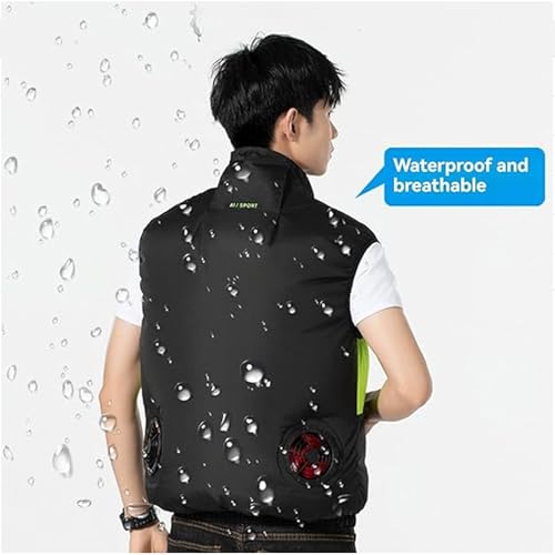 Japanese Fan Jacket, Noraui 2025 Storm Fan Jacket, Cooling Vest for Men With Two Fans, for Hot Weather3