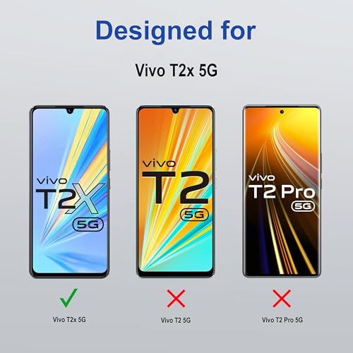 Image of ZAP CASE HD Plus Tempered Glass Screen Protector Compatible for Vivo T2x 5G (Black) Edge to Edge Coverage with Easy Installation Kit