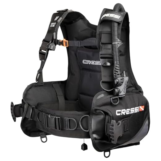 Cressi Solid Plus BCD M - Tarierjacket (BCD/GAV) Entwickelt Klassische Konstruktion, Schwarz, M, Unisex