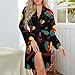 Love Cameroon Fashion Robes for Women Knee Length Long Sleeved Nightgown Spa Bathrobe Soft Bath Robe M
