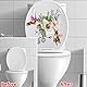 Blumenmuster Toilettensitz-Aufkleber – Selbstklebende Badezimmer-Dekoration aus Material (30x40cm, Für Waschmaschinen-Oberflächen und Fliesen)