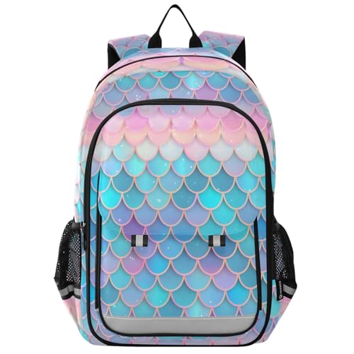 Sac à dos ordinateur portable écailles sirène rose bleu bagage cabine PC