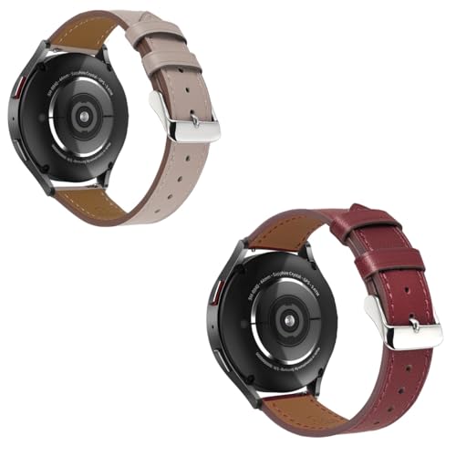 22mm Premium Italy Leather Watch Bands Compatible with Samsung Watch 3 45mm, Galaxy 46mm, Gear S3 Frontier, Quick Release Wear-resistant Leather Watch Straps Replacement Band for Women Men(Pack of 2)
