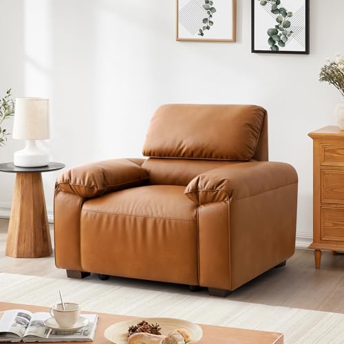 Sillón Plegable Marrón de Cuero Sintético miniatura 2