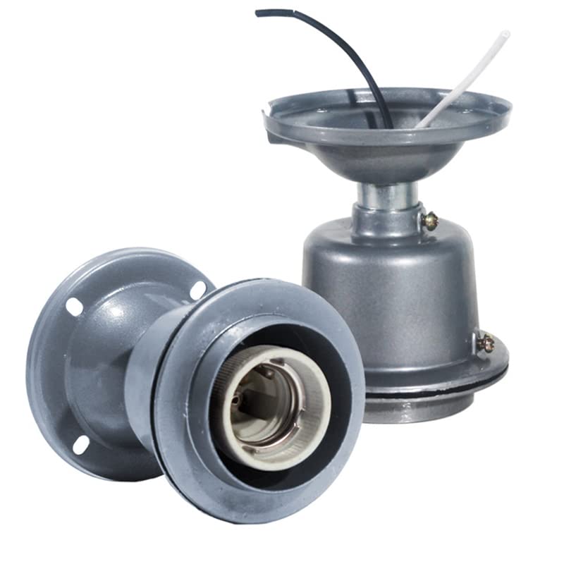 2pcs E40 Medium/Mogul Ceiling Mount Type Dust/Waterproof Screw Porcelain DIY Livestock Veterinary Farm Light Socket High Temperature Resistant Tee Lamp Holder