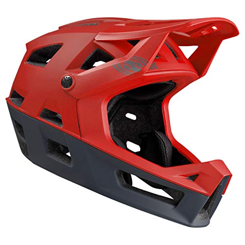 Casque intégral VTT IXS Trigger FF rouge pour éliminer la chaleur et protéger le visage en BMX
