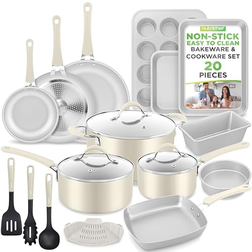 Image of NutriChef 20 Piece Nonstick Cookware & Bakeware Set - Pots and Pans Set