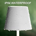 2-Pack White Cordless Table Lamp,Rechargeable LED Desk Lamp,5000mAh Battery Operated Lamp,3000K Warm Light Stepless Dimming,IP54 Waterproof Portable Table Light for Restaurant/Camping,White - Image 3
