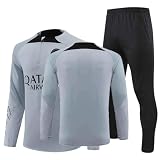 EPMANN 2122-2223 het nieuwe Paris voetbal trainingspakken voor heren, Trainingspak voor voetbal jas T-shirt, Lente en herfst trainingspak met lange mouwen voor volwassenen,14,S
