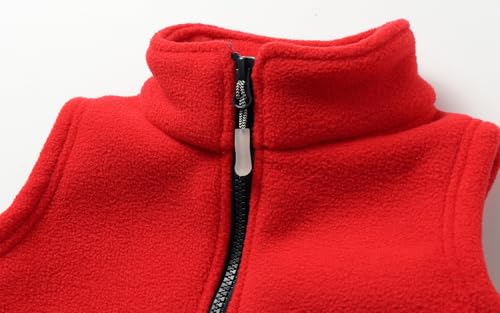 Image of LittleSpring Kids Fleece Vest with Fur Lined Zip Up Warm Thickening Winter Sleeveless Jacket