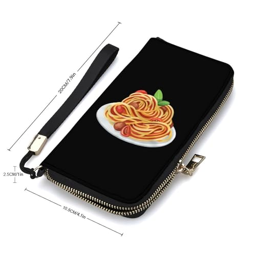 Italy Pasta Noodle Long Wallet for Women Men Coin Pouch Credit Card Holder Zipper Purses with Wristlet2