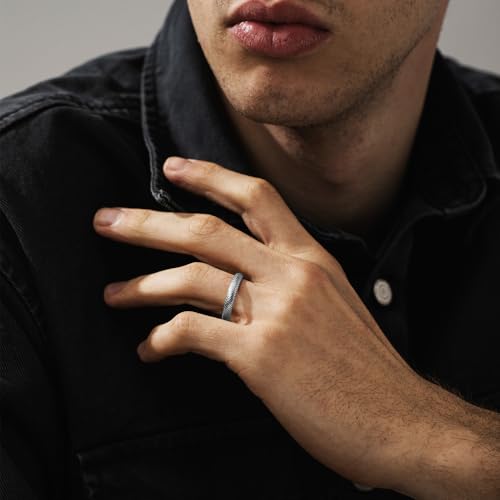 Silver Snake Skin Mens Wedding Band, Unique Design 925 Sterling Silver Rings For Men, Promise Ring For Him, Unusual Design Stacking, Mens Jewelry, Engagement & Fashion Boyfriend Gifts3