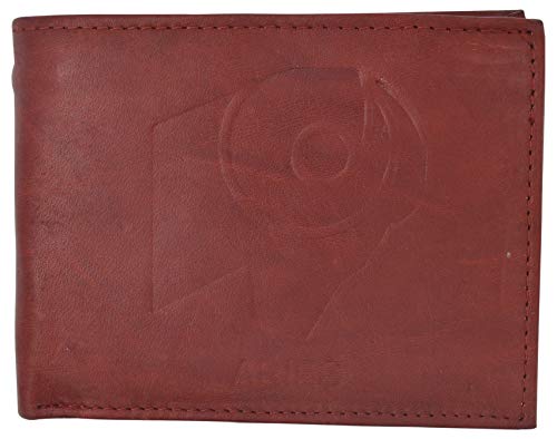 Aries Zodiac Sign Bifold Trifold Genuine Leather Men's Wallets (Burgundy Bifold)