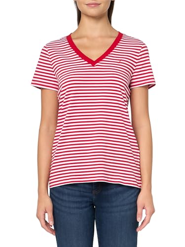 Image of Nautica Women's Solid V-Neck Short Sleeve T-Shirt Shirt
