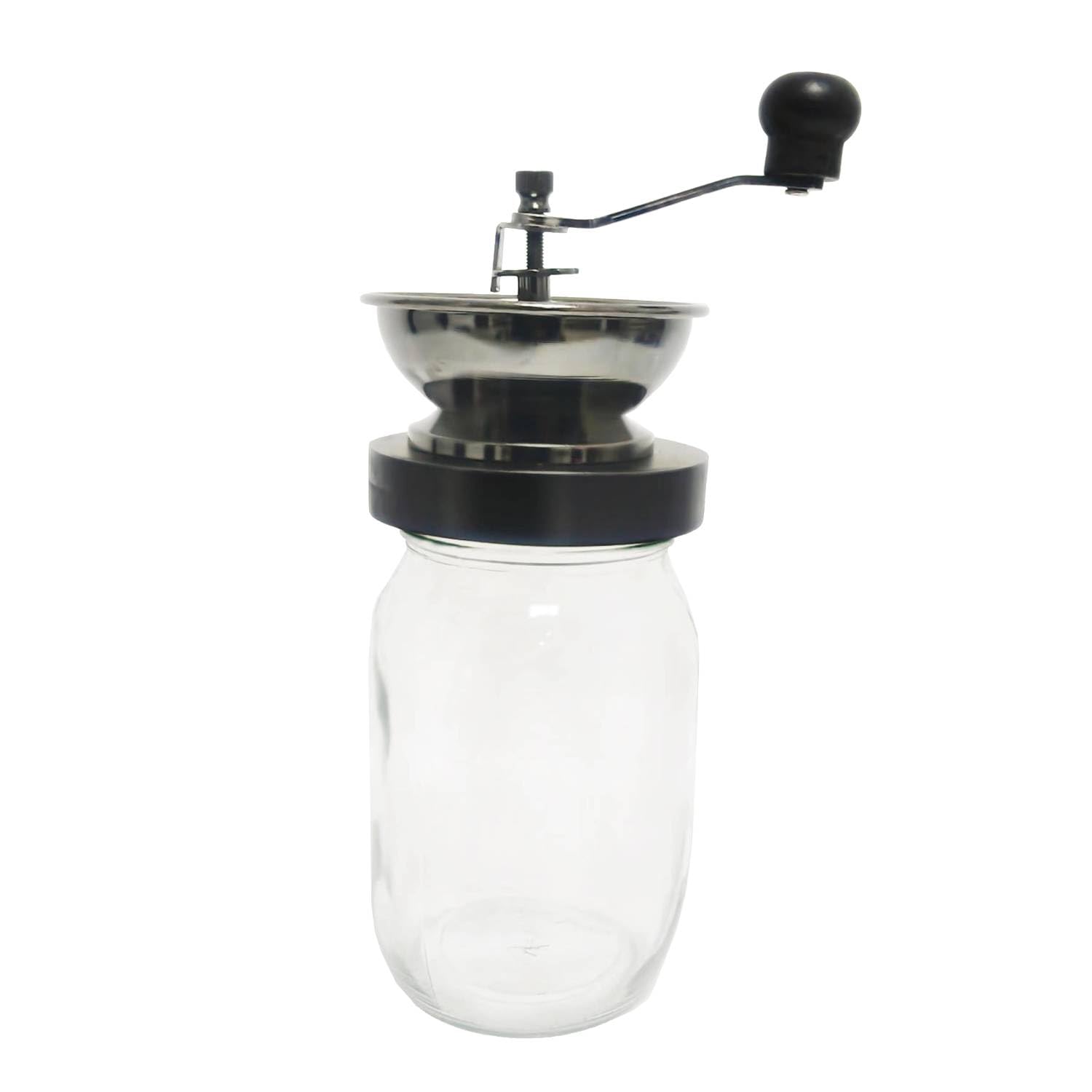 Lehman's Manual Coffee Grinder with Mason Jar Grounds Storage, Comfortable Grip Quiet Smooth Non-Electric Hand Crank, Standard Grind