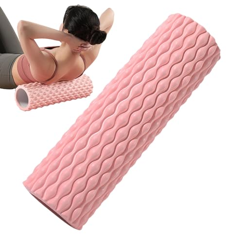 Rodillo de masaje – Rodillo de espuma para ejercicios musculares | Rodillo muscular de densidad fija de espuma de tejido profundo, rodillos de espuma de masaje para fitness, yoga, gimnasio, pilates y