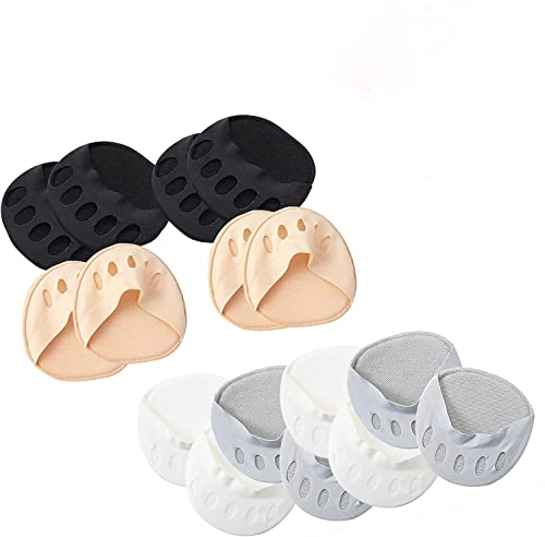 Cojines de bola de pie para mujeres y hombres (4 pares), almohadillas metatarsianas invisibles, plantilla suave, calcetines reutilizables, prevención, alivio del dolor, tela de panal que absorbe el