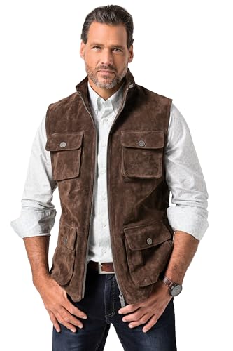 Veste en cuir sans manches grande taille en suède split robuste pour homme