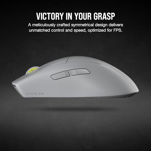 Image of Corsair M75 AIR Wireless Ultra Lightweight Gaming Mouse MM100 Cloth Mouse Pad - 2.4GHz & Bluetooth - 26,000 DPI - High-Performance Mouse Pad - Optimized for Gaming - Light Gray