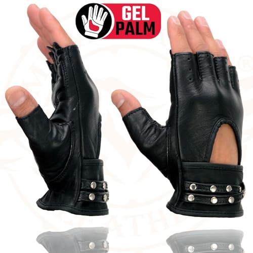 Image of Milwaukee Leather Women's Leather Motorcycle Fingerless Hand Gloves