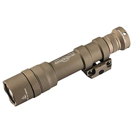 SureFire M600DF Dual Fuel Scout LED WML Mounted Light with Z68 Switch & Thumbscrew Mount 1500 Lumens, Tan, Model Number: M600DF-TN