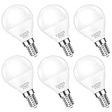 EvaStary E12 LED Bulbs 60W Equivalent, Daylight White 5000K, 6W, 600LM, Candelabra Base, A15/G45, Ceiling Fan Lights, Non-Dimmable, CRI 85+, for Bedroom Kitchen Chandelier, 6-Pack