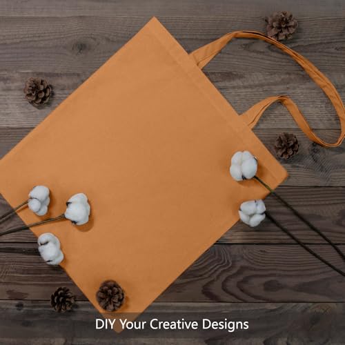 Image of TOPDesign 6-Pack Economical 16 inchx15 inch Khaki Cotton Tote Bags, Lightweight Medium Reusable Grocery Shopping Cloth Bags, Suitable for DIY, Advertising, Promotion, Gift, Activity