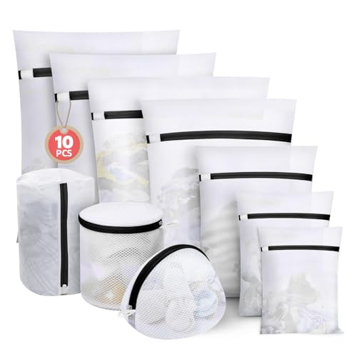 La mejor selección de Bolsas para la colada los mejores 5. 43 Bolsas Para Lavar Ropa Delicada, 10 Packs Bolsas De Lavandería Reutilizable, Laundry Bag Multitamaño, Bolsas de Malla Clasifica y Protege Ropa Delicada, Brasieres, Calcetines,...