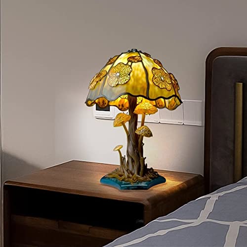 Ajgsom Stained Glass Plant Series Table Lamp, 2023 New Vintage Desk Lamps Decorative Bedside Lamp, 20 Inch Hight Table Lamp Night Light, Handmade Night Light Table Lamp For Home Decorations (02) #TOP4