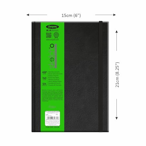 Image of Anupam SketchO Sketchbook Hardbound, Portrait Opening 140 GSM Acid Free Natural Shade Paper (A5 Size 128 Pages)