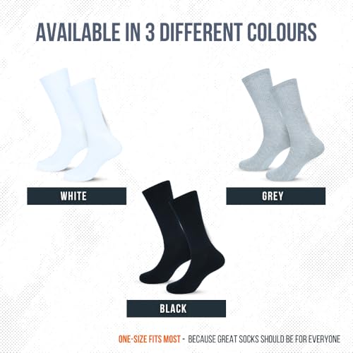 Image of Cotton Cushion Crew Socks for Women Athletics All Seasons Thick Warm Heavy Duty Reinforced Heel & Toe, Everyday Wear Athletic Crew Socks, Sports Socks for All PurposePack of 3 Pairs - Grey