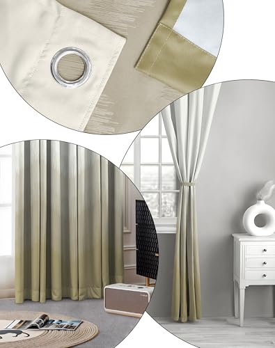Image of Casableu Kivo Digital Print 85% Blackout Curtains for Long Door /Window, Thermal Insulated, Tie Back, Wider Width 50 in, Eyelet Curtains for Living Room /Bedroom(L Mahendi 9 ft Set - 2)